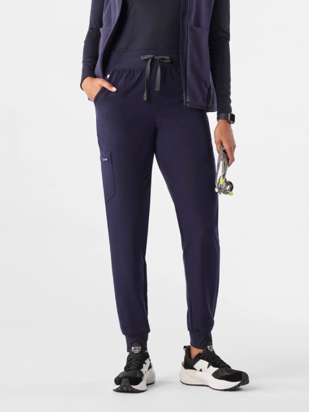 Figs High Waisted Zamora Jogger Scrub Pants Navy Blue Size M/T
